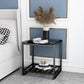 Contemporary Faux Marble Accent Table Nightstand 19.7" Tall Bed Nightstand Black White 1 Piece Clearhalo 'Bedroom Furniture' 'furn' 'furn_night_stand' 'Furniture' 'night_stand' 'Nightstands' 6117253
