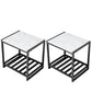 Contemporary Faux Marble Accent Table Nightstand 19.7" Tall Bed Nightstand White 2 Piece Set Clearhalo 'Bedroom Furniture' 'furn' 'furn_night_stand' 'Furniture' 'night_stand' 'Nightstands' 6117260
