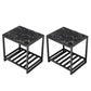 Contemporary Faux Marble Accent Table Nightstand 19.7" Tall Bed Nightstand Black White 2 Piece Set Clearhalo 'Bedroom Furniture' 'furn' 'furn_night_stand' 'Furniture' 'night_stand' 'Nightstands' 6117265