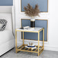 Contemporary Faux Marble Accent Table Nightstand 19.7" Tall Bed Nightstand Clearhalo 'Bedroom Furniture' 'furn' 'furn_night_stand' 'Furniture' 'night_stand' 'Nightstands' 6117267