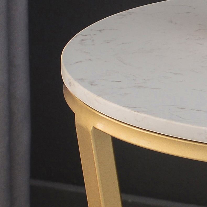 Mesa de acento de mármol con faux contemporáneo Noche 22.83 "Cama de altura con 2 estantes