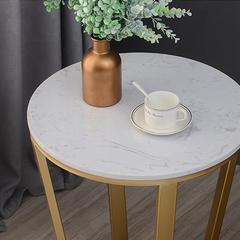 Mesa de acento de mármol con faux contemporáneo Noche 22.83 "Cama de altura con 2 estantes