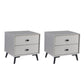 18.5" Tall 2-drawer Night Table Legs Included Solid Wood Nightstand
