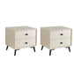 18.5" Tall 2-drawer Night Table Legs Included Solid Wood Nightstand