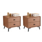 18.5" Tall 2-drawer Night Table Legs Included Solid Wood Nightstand