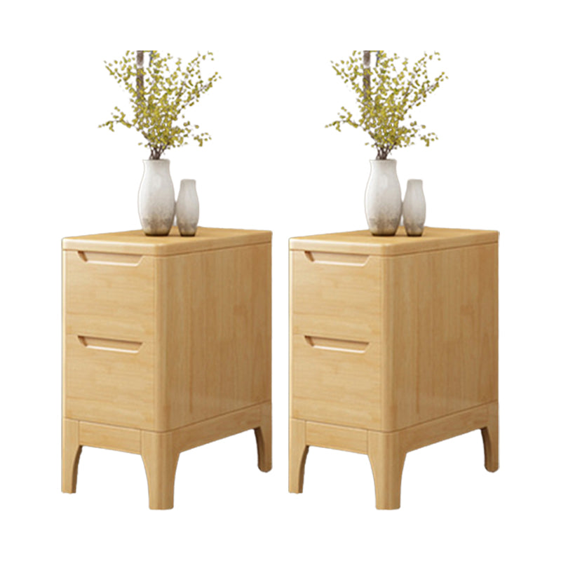 Solid Wood Accent Table Nightstand Contemporary Night Table with Drawers