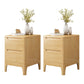 Solid Wood Accent Table Nightstand Contemporary Night Table with Drawers