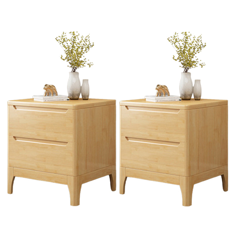 Solid Wood Accent Table Nightstand Contemporary Night Table with Drawers
