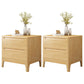 Solid Wood Accent Table Nightstand Contemporary Night Table with Drawers