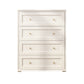 Glam White Chest Bedroom Solid Wood Storage Chest with Drawers