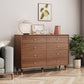 Glam Chest Chambre à coucher Commode de rangement en bois massif marron avec tiroirs
