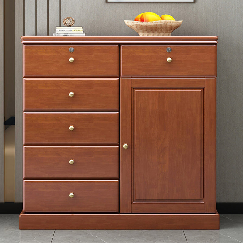 アメリカントラディショナルストレージチェスト無垢材ドレッサー、引き出し6個付き
