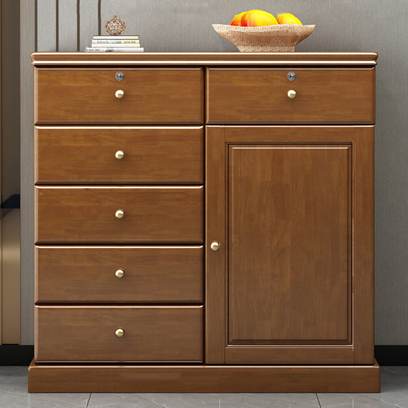 アメリカントラディショナルストレージチェスト無垢材ドレッサー、引き出し6個付き