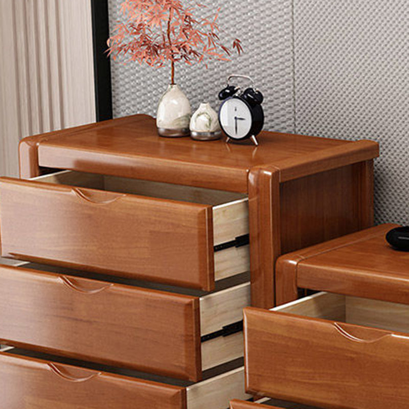 Cassettiera portaoggetti tradizionale americana in legno massello con 3/4/5 cassetti