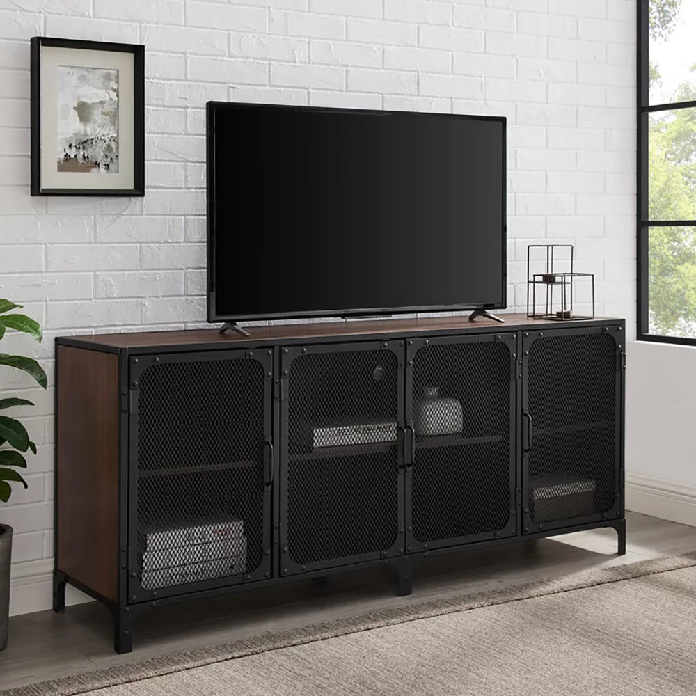 Industrial Wood TV Stand Enclosed Storage TV Media Console with Legs for Living Room 71"L x 16"W x 27.5"H Clearhalo 'furn' 'furn_tv_stands_entertainment_centers' 'Furniture' 'Living Room Furniture' 'TV Stands & Entertainment Centers' 'TV Stands & Media Storage Furniture' 'tv_stands_entertainment_centers' 6117743