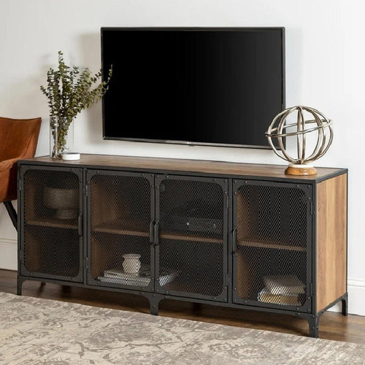 Industrial Wood TV Stand Enclosed Storage TV Media Console with Legs for Living Room Clearhalo 'furn' 'furn_tv_stands_entertainment_centers' 'Furniture' 'Living Room Furniture' 'TV Stands & Entertainment Centers' 'TV Stands & Media Storage Furniture' 'tv_stands_entertainment_centers' 6117750