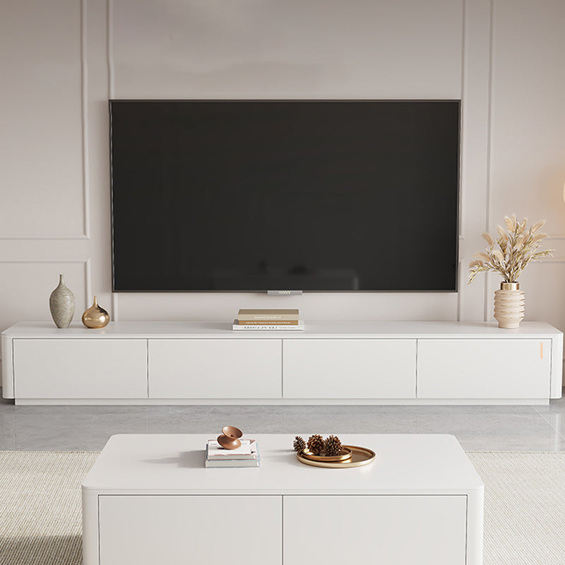 Modern TV Media Stand 16" W Enclosed Storage TV Stand Console with Drawers Clearhalo 'furn' 'furn_tv_stands_entertainment_centers' 'Furniture' 'Living Room Furniture' 'TV Stands & Entertainment Centers' 'TV Stands & Media Storage Furniture' 'tv_stands_entertainment_centers' 6117788