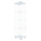 Modern Glass Cabinet Multi-shelf Display Buffet Cabinet with Door for Living Room 17"L x 14"W x 65"H White Clearhalo 'Display & China Cabinets' 'display_china_cabinets' 'furn' 'furn_display_china_cabinets' 'Furniture' 'Kitchen & Dining Furniture' 6118091