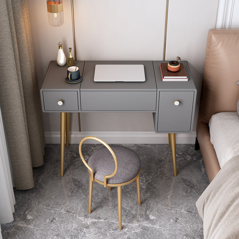 Flip-Top Vanity Set Contemporary 2 Drawers Makeup Dressing Table Clearhalo 'Bedroom Furniture' 'furn' 'furn_makeup_vanities' 'Furniture' 'Makeup Vanities' 'makeup_vanities' 6118612