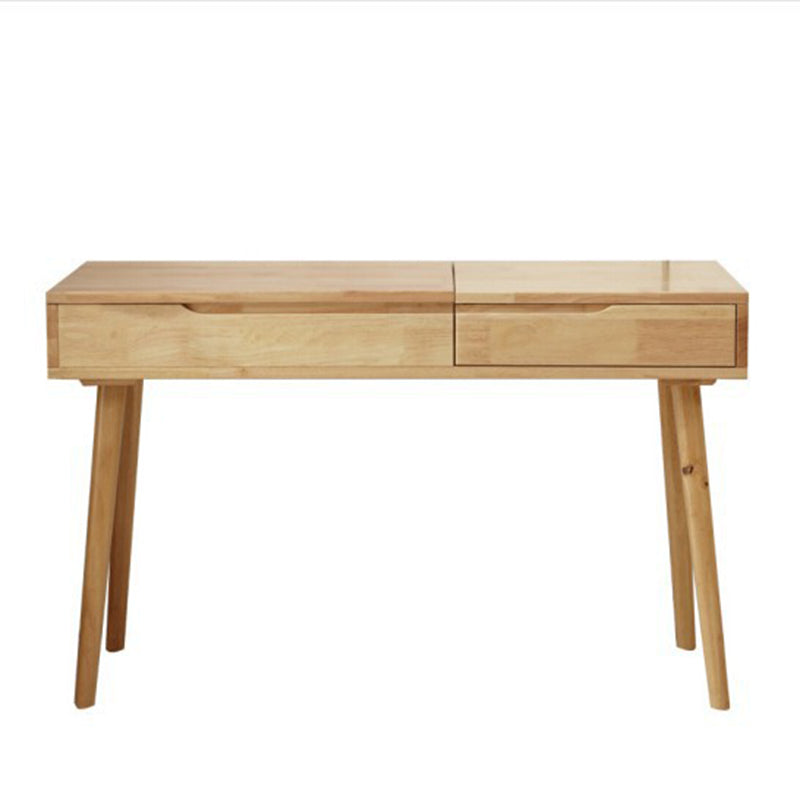 Nordic Flip-Top Vanity Dressing Table Set with Stool 1-Drawer Wood Vanity Table Clearhalo 'Bedroom Furniture' 'furn' 'furn_makeup_vanities' 'Furniture' 'Makeup Vanities' 'makeup_vanities' 6118674