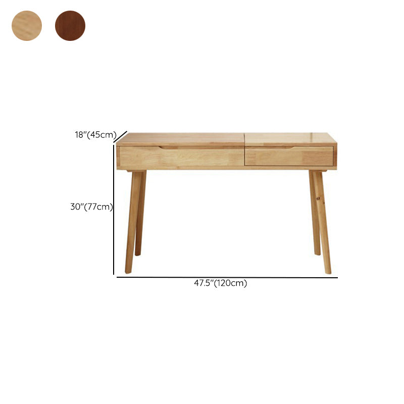 Nordic Flip-Top Vanity Dressing Table Set with Stool 1-Drawer Wood Vanity Table Clearhalo 'Bedroom Furniture' 'furn' 'furn_makeup_vanities' 'Furniture' 'Makeup Vanities' 'makeup_vanities' 6118685