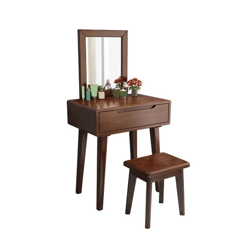 Skandinavischer Massivholz -Waschtisch mit Spiegel, 30,7 "groß