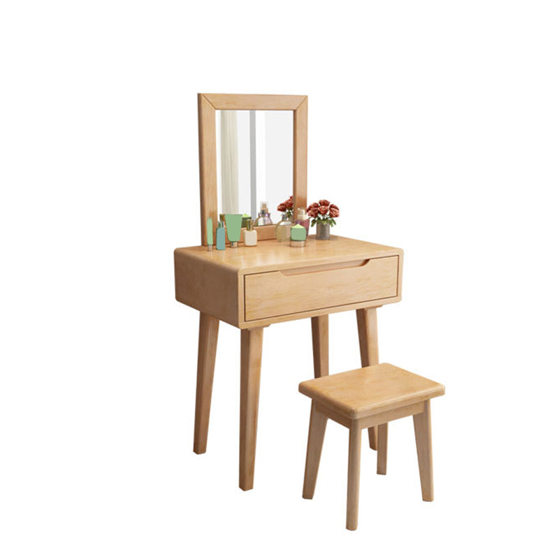 Skandinavischer Massivholz -Waschtisch mit Spiegel, 30,7 "groß