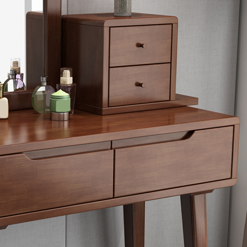 Skandinavischer Massivholz -Waschtisch mit Spiegel, 30,7 "groß