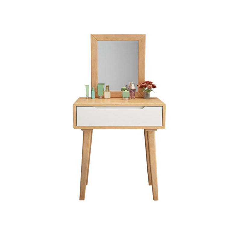 Skandinavischer Massivholz -Waschtisch mit Spiegel, 30,7 "groß