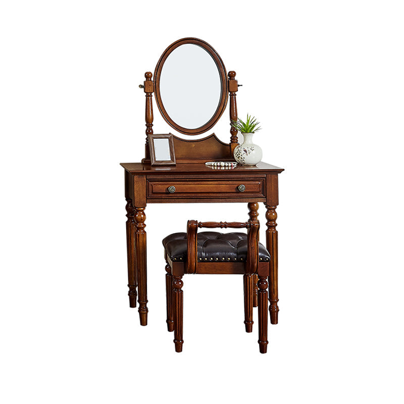 Spiegel & 1 Schubladen Make -up Eitelkeit traditioneller Holzverkederstisch