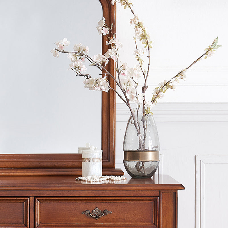 Spiegelte Waschtisch traditioneller Massivholz -Waschtisch in Braun