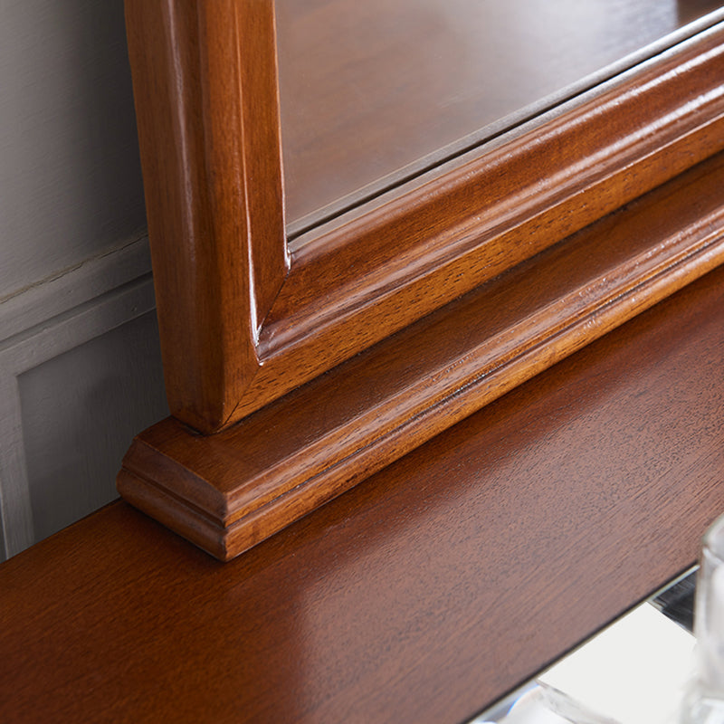 Spiegelte Waschtisch traditioneller Massivholz -Waschtisch in Braun