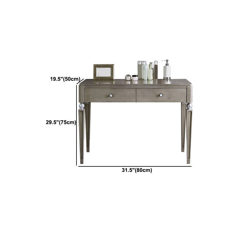 Two Piece Traditional Mirrored Vanity Set Solid Wood Dressing Table