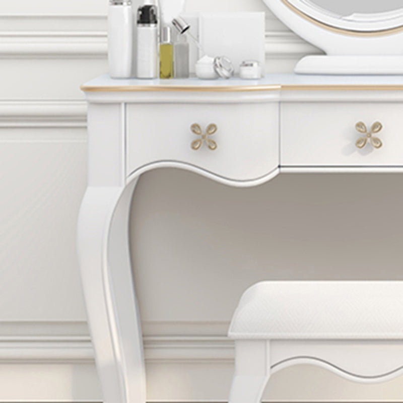 3 Storage Drawers & Mirror Vanity Set Victorian Wood Make-up Vanity