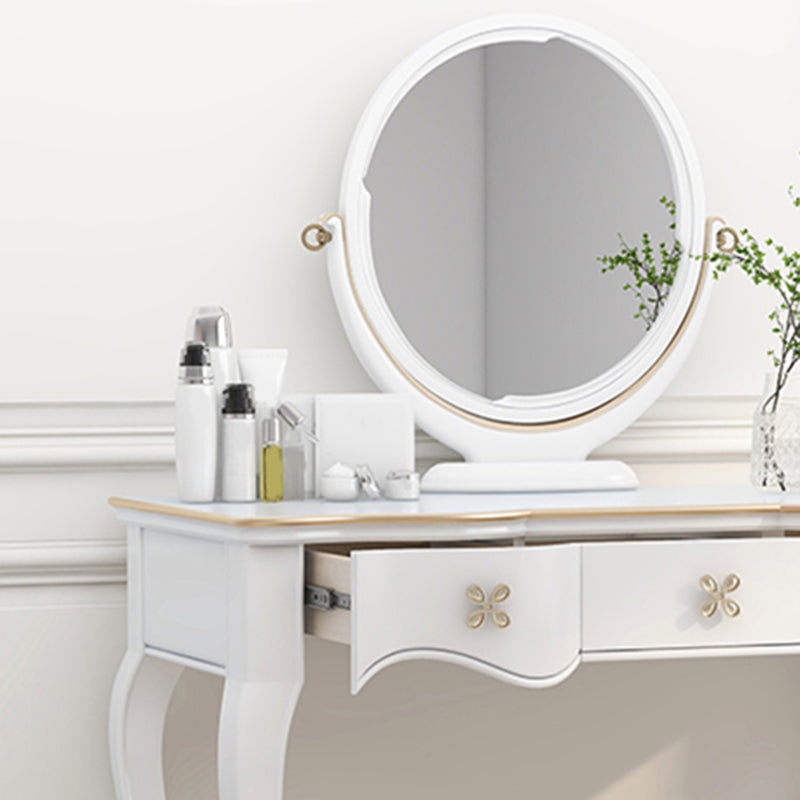 3 Storage Drawers & Mirror Vanity Set Victorian Wood Make-up Vanity