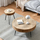 Iron 4 Legs Cocktail Table Scandinavian Round Wooden Coffee Table for Home Clearhalo 'Coffee & Accent Tables' 'Coffee Tables' 'coffee_tables' 'furn' 'furn_coffee_tables' 'Furniture' 'Living Room Furniture' 6118906