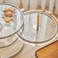 Extendable Coffee Table with Glass Round Top and Stainless Steel Base Clearhalo 'Coffee & Accent Tables' 'Coffee Tables' 'coffee_tables' 'furn' 'furn_coffee_tables' 'Furniture' 'Living Room Furniture' 6118925