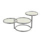 Extendable Coffee Table with Glass Round Top and Stainless Steel Base Clear Clearhalo 'Coffee & Accent Tables' 'Coffee Tables' 'coffee_tables' 'furn' 'furn_coffee_tables' 'Furniture' 'Living Room Furniture' 6118930