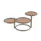 Extendable Coffee Table with Glass Round Top and Stainless Steel Base Tan Clearhalo 'Coffee & Accent Tables' 'Coffee Tables' 'coffee_tables' 'furn' 'furn_coffee_tables' 'Furniture' 'Living Room Furniture' 6118931