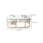 Glam Style Cocktail Table with Shelf and Drawer Stone Ova Top Coffee Table Clearhalo 'Coffee & Accent Tables' 'Coffee Tables' 'coffee_tables' 'furn' 'furn_coffee_tables' 'Furniture' 'Living Room Furniture' 6118943