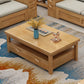 Contemporary with Storage Drawers Rectangular Solid Wood Single Coffee Table