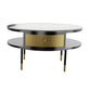17.7" H Round Slate Coffee Table 4 Legs Cocktail Table with 2 Drawers Clearhalo 'Coffee & Accent Tables' 'Coffee Tables' 'coffee_tables' 'furn' 'furn_coffee_tables' 'Furniture' 'Living Room Furniture' 6118958