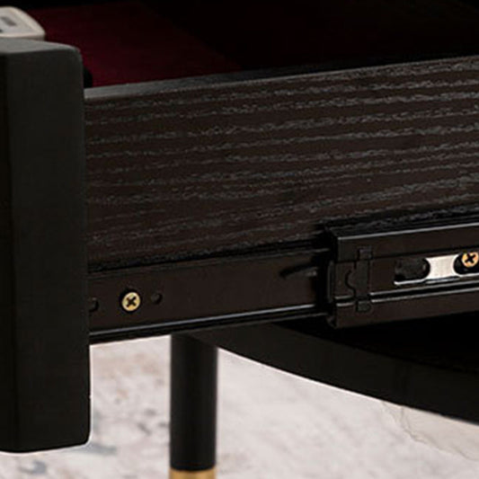 17.7 "Hラウンドスレートコーヒーテーブル4 2つの引き出し付きカクテルテーブル