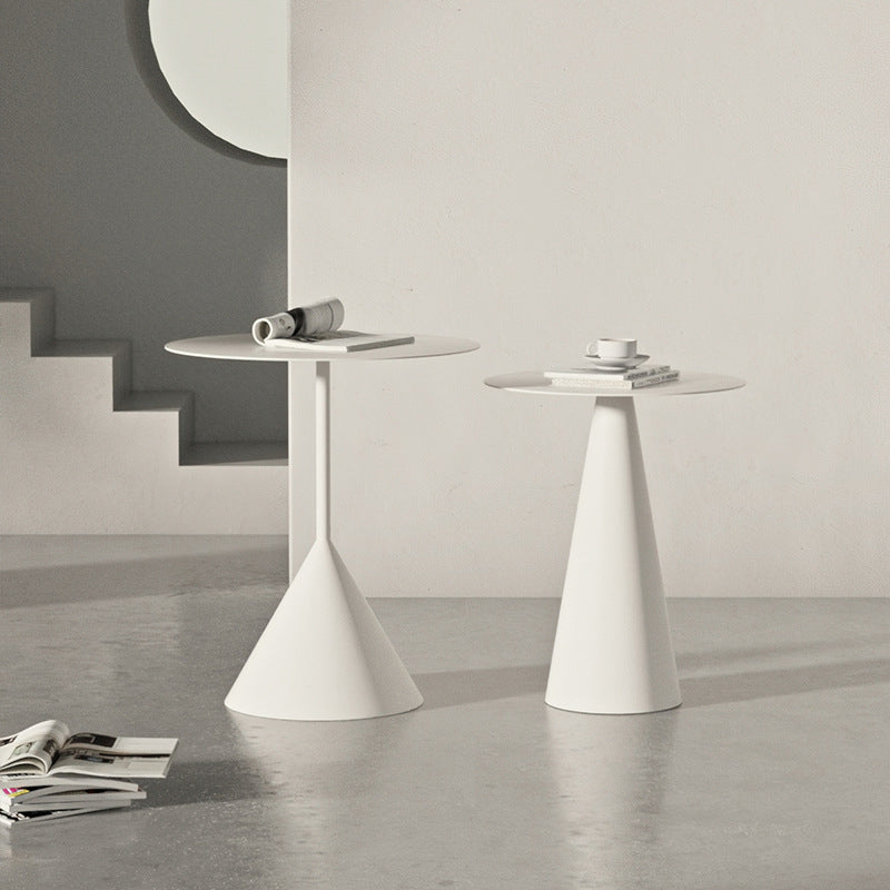 Mid-Century Modern Couchtisch mit Sockel aus Metall, runder Cocktailtisch