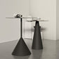 Mid-Century Modern Couchtisch mit Sockel aus Metall, runder Cocktailtisch