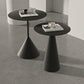 Mid-Century Modern Couchtisch mit Sockel aus Metall, runder Cocktailtisch