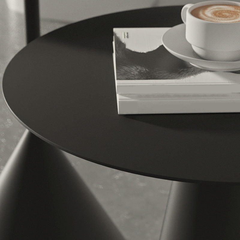 Mid-Century Modern Couchtisch mit Sockel aus Metall, runder Cocktailtisch