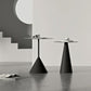 Mid-Century Modern Couchtisch mit Sockel aus Metall, runder Cocktailtisch