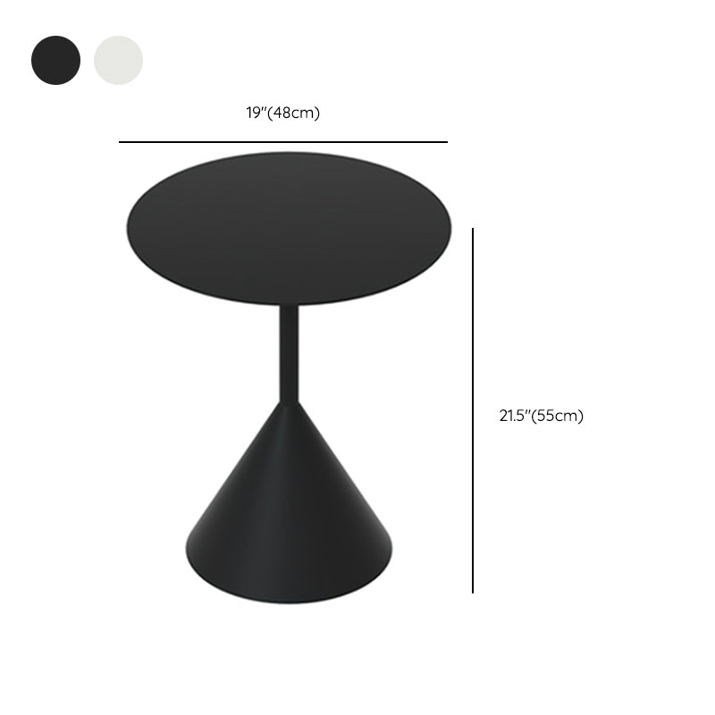 Mid-Century Modern Couchtisch mit Sockel aus Metall, runder Cocktailtisch
