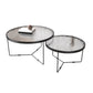 Contemporary Cross Legs Glass Round Metal Nesting Coffee Table Set Clearhalo 'Coffee & Accent Tables' 'Coffee Tables' 'coffee_tables' 'furn' 'furn_coffee_tables' 'Furniture' 'Living Room Furniture' 6119045